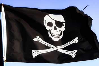 Bandera de barco pirata en Fuerteventura