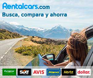 Banner de Rentalcars, buscador de ofertas de coche de alquiler